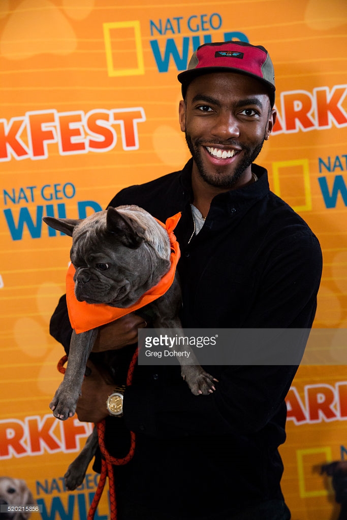Carlis Shane and puppy Toby at Nat Geo Wild's Barkfest in West Hollywood, CA