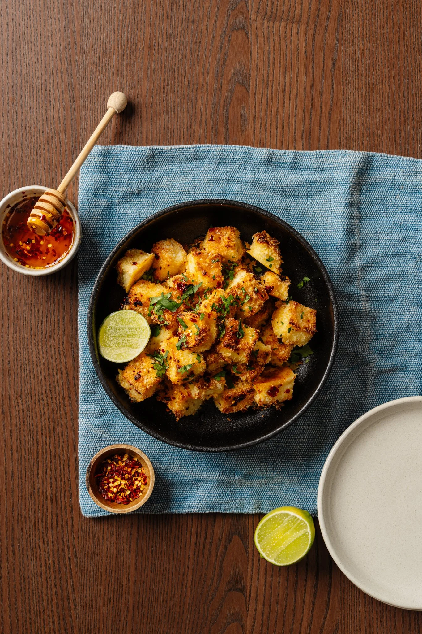 HOT HONEY HALOUMI COCONUT BITES