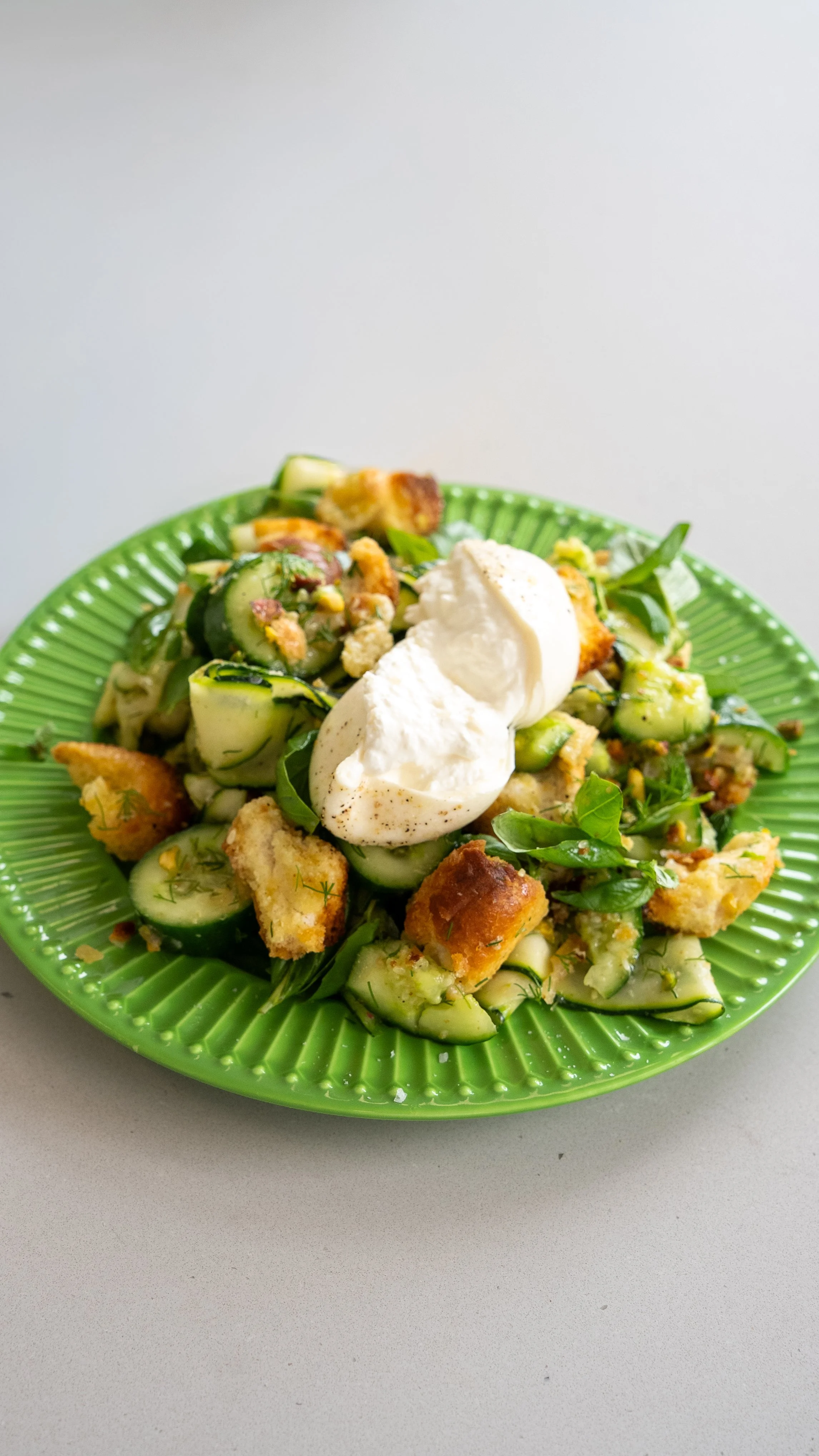 RAW ZUCCHINI SALAD W/ BURRATA 
