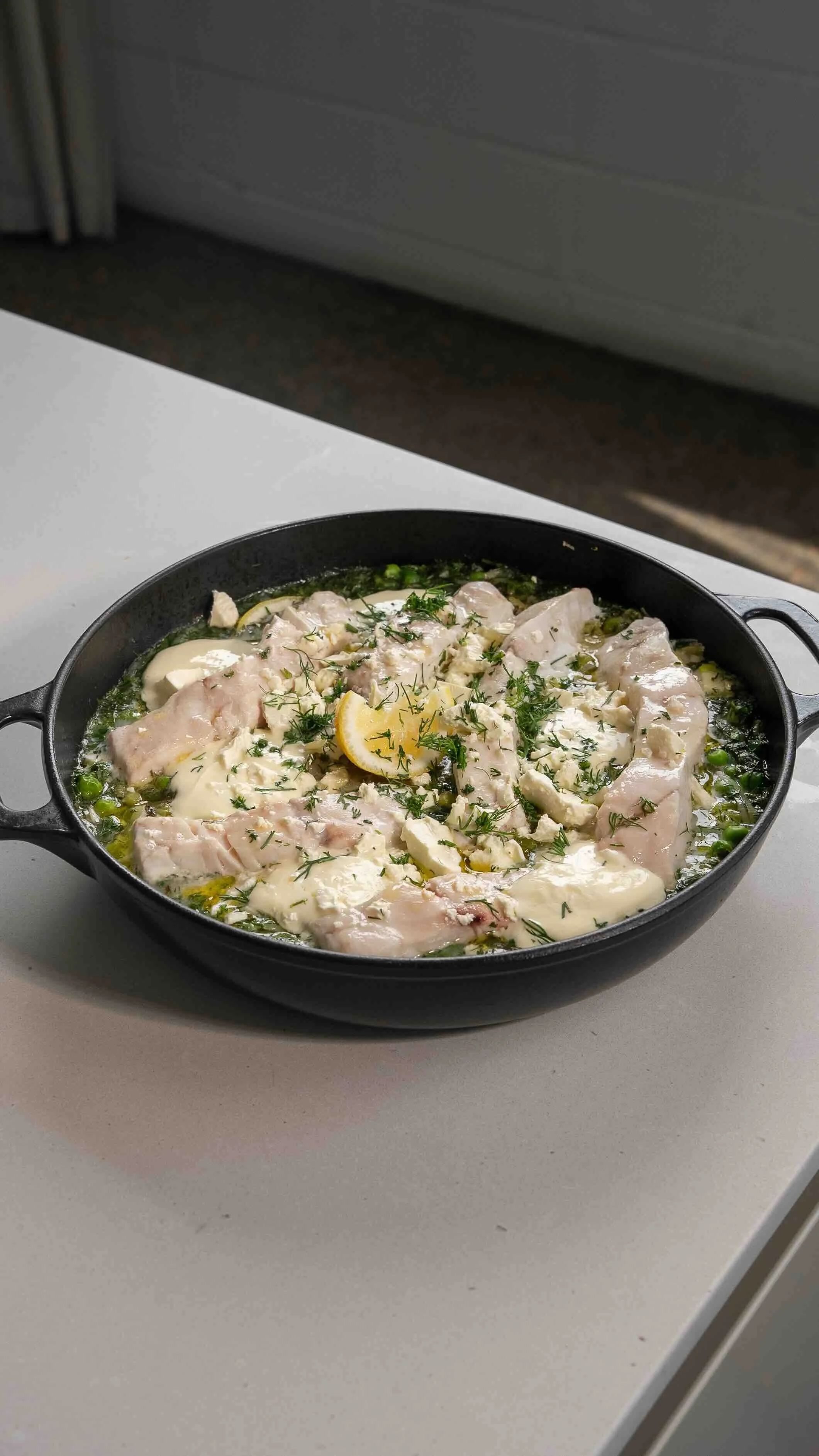 FISH, PEA &amp; HERB ORZO