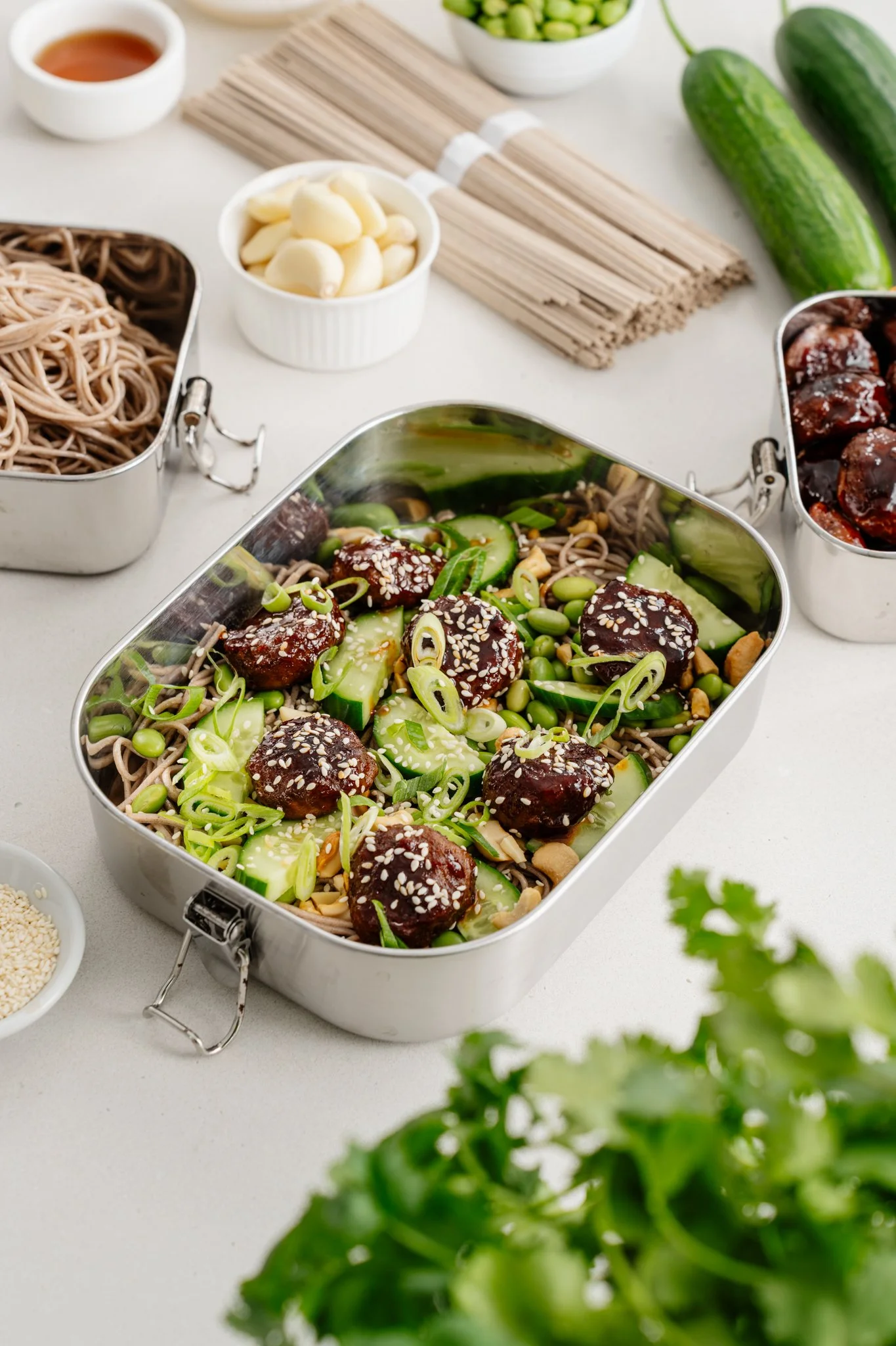 Hayden Quinn Sesame Beef Meatballs with Soba Noodles Recipe