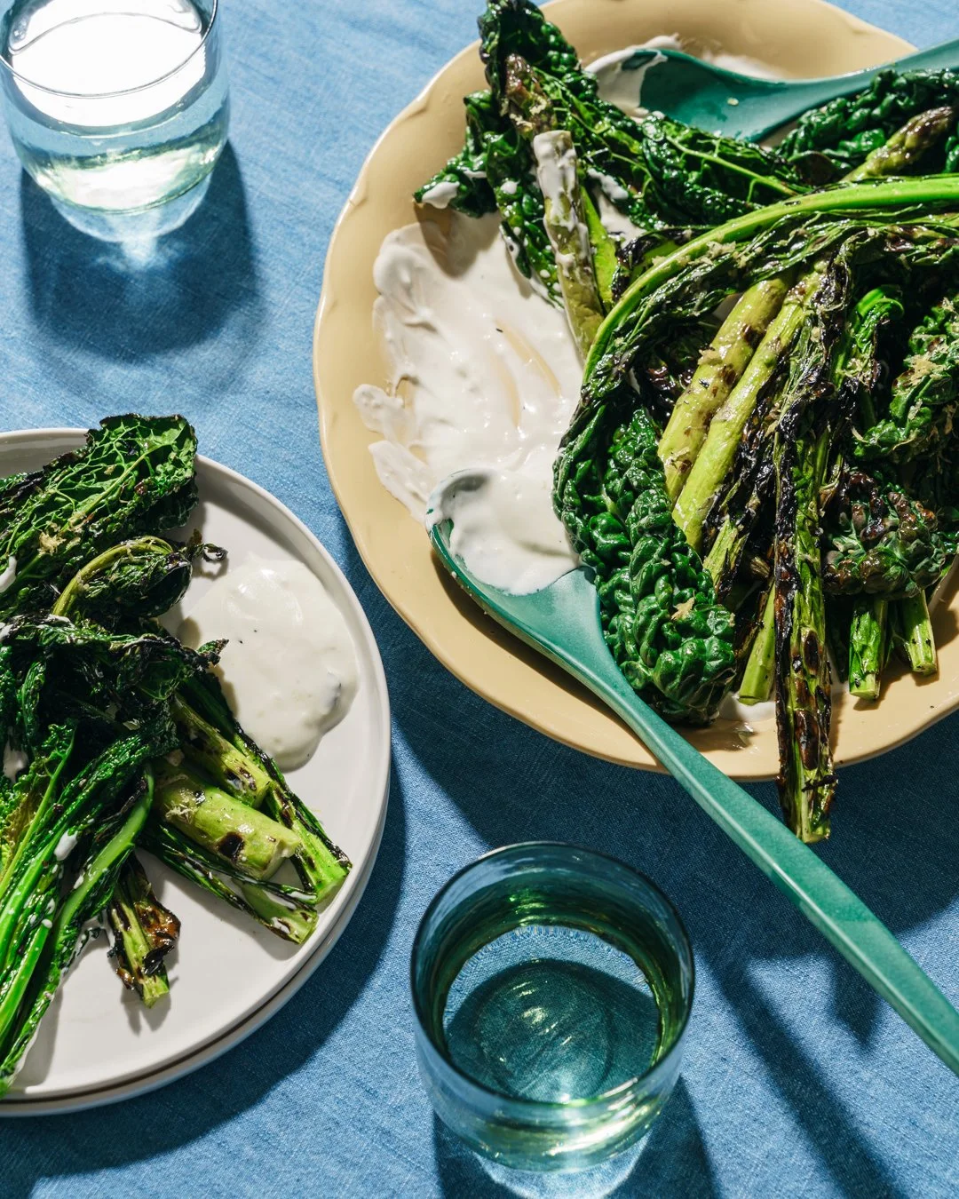 BBQ's KALE & ASPARAGUS W/ YOGHURT SAUCE — Hayden Quinn