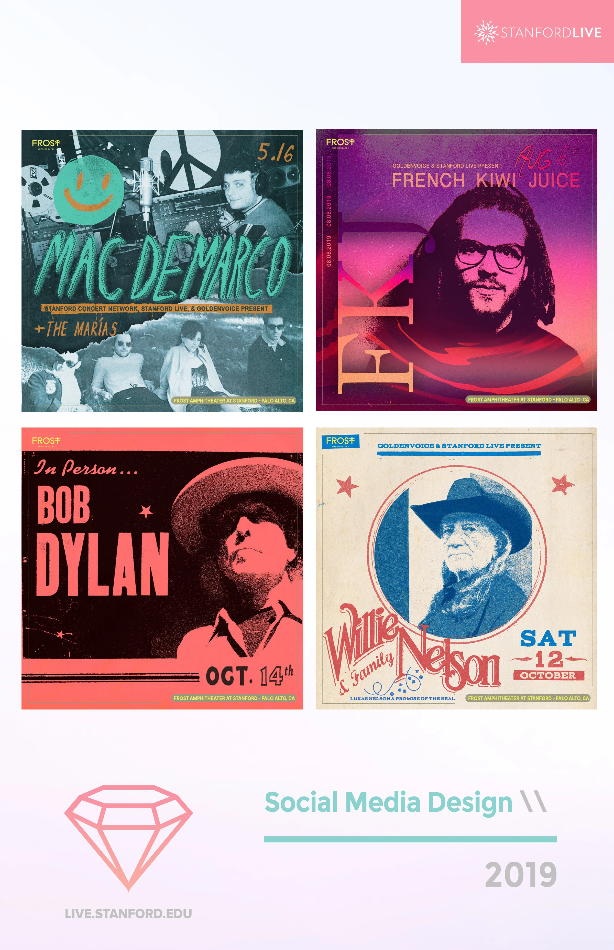    [Frost Amphitheater]    - Social media designs for upcoming shows 