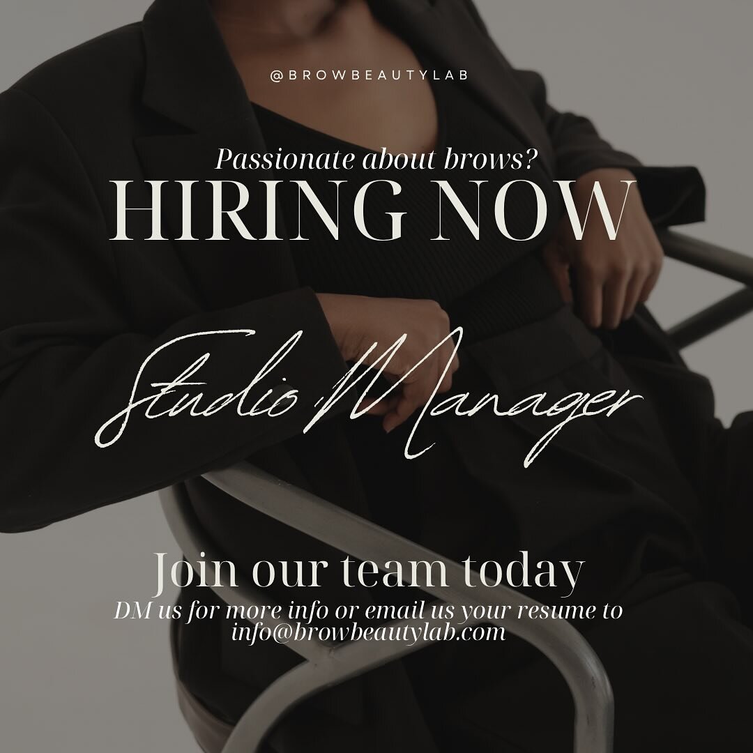 ❕NOW HIRING❕

Are you passionate about beauty and customer service? We are looking for a Studio Manager / Assistant that is highly organized and has experience with scheduling and social media. Salon experience is a plus! 

We are looking for someone