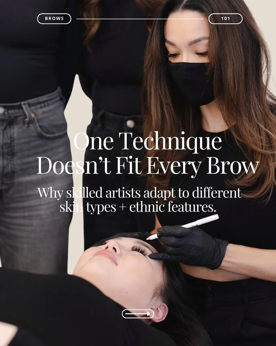 🖤One technique will never fit every brow, and that&rsquo;s exactly why real brow artists train in customization, not templates!!

✔️Different skin types, different ethnic features, different healing patterns&hellip;

All of these impact how a brow s