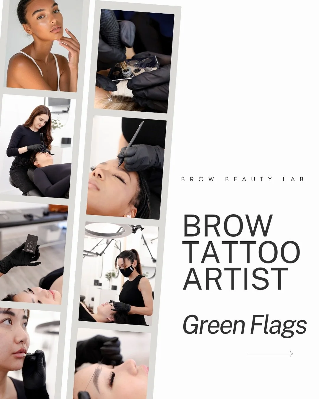 Green flags aren&rsquo;t about how aesthetic their Instagram feed is. They&rsquo;re about standards &mdash; and knowing what to actually look for. 🟢

🟢 A large portfolio of work &mdash; variety across skin tones, hair types, and brow styles, not ju