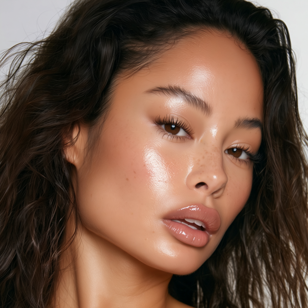 woman with glass skin