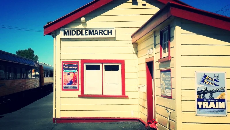 Middlemarch, New Zealand. The start of our Central Otago Rail Trail adventure.