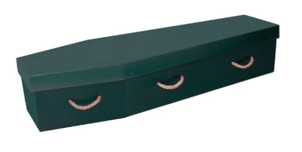 Woodland Green Cardboard Coffin available now from Willow.