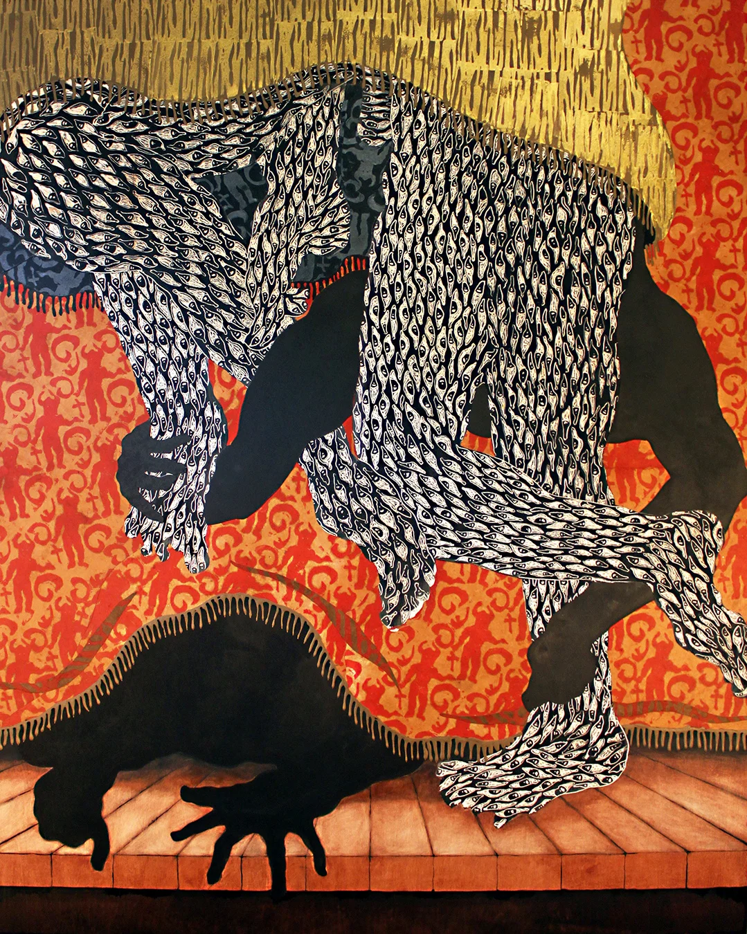 Dancing, Pouring, Crackling and Mourning (2015) 48"x60"