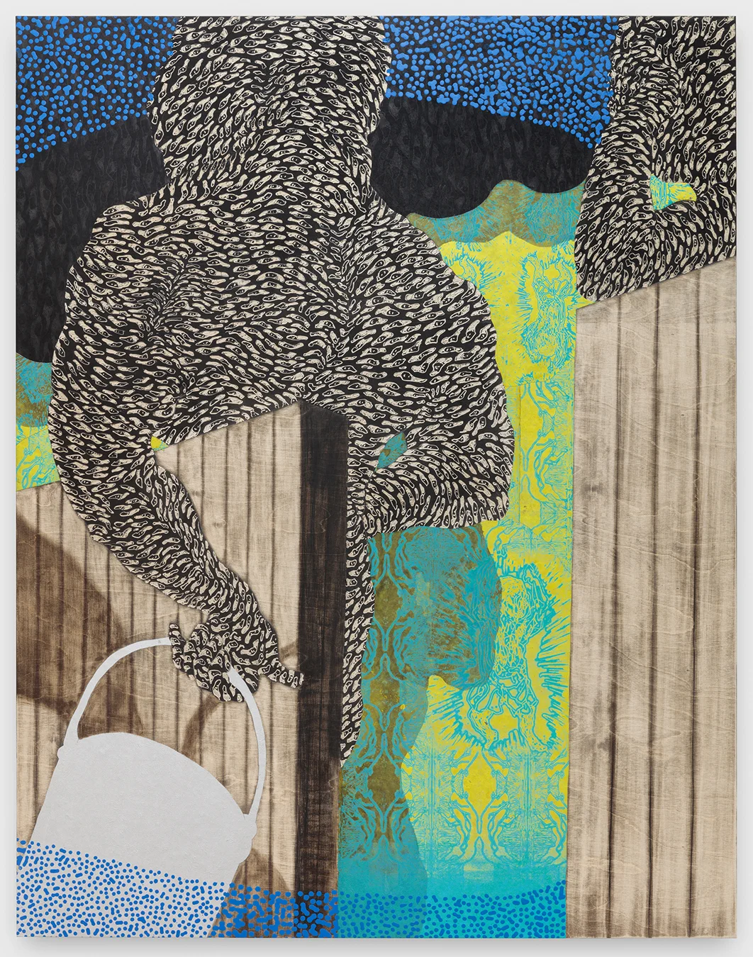 “Mwen sel ki konnen sa k nan bokit sa a” (2018) 64”x50”