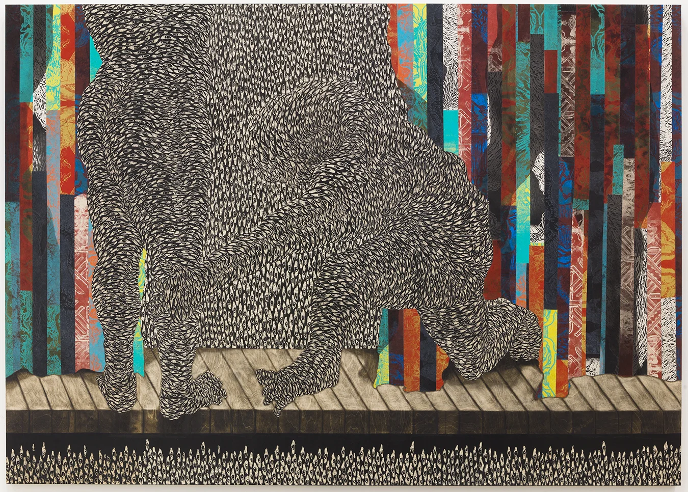“Ou ap tonbe, men m ap kenbe ou” (2018) 64”x90”