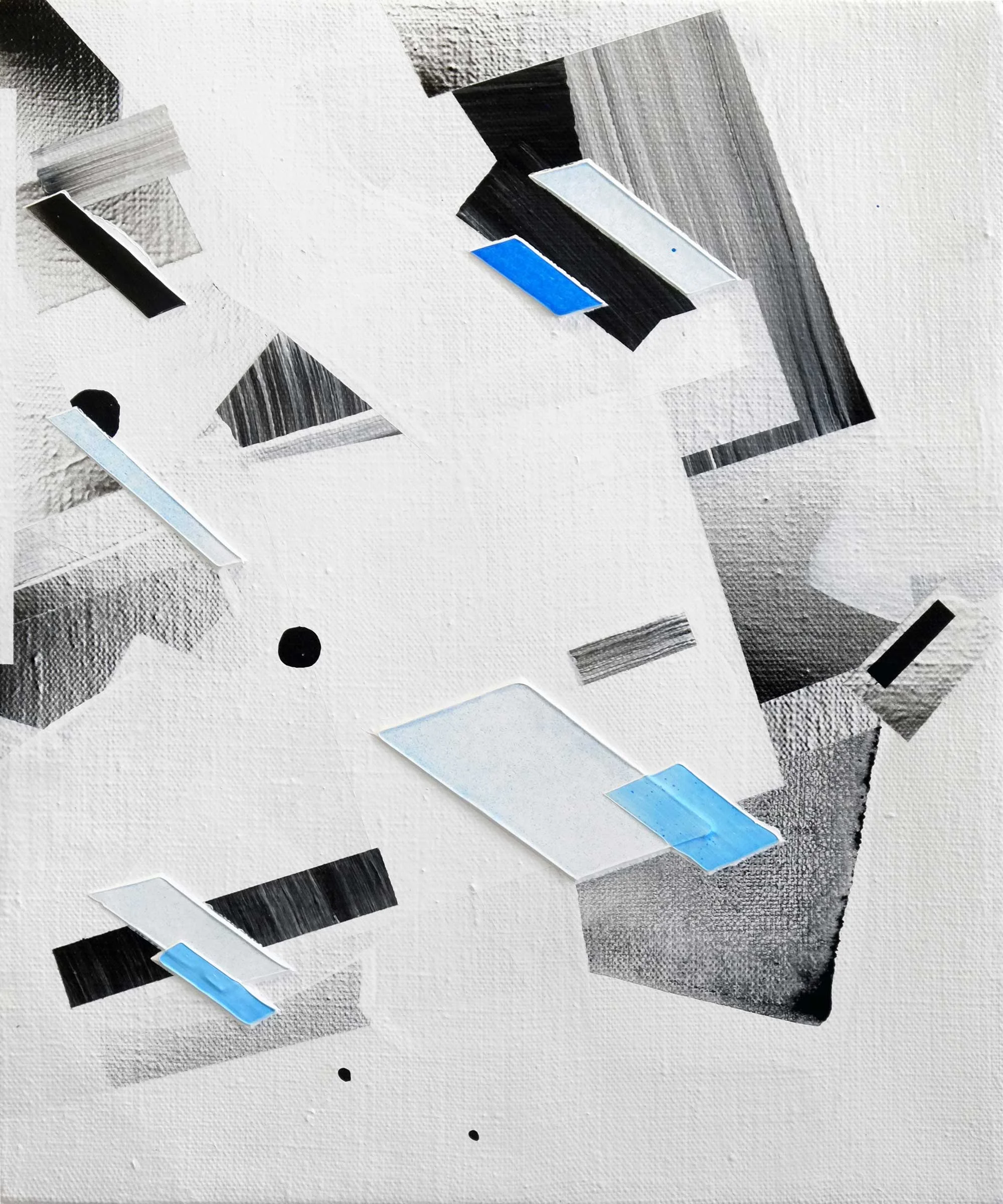 Pi Lupi, acrylic / airbrush / gesso on line, 12" x 10"