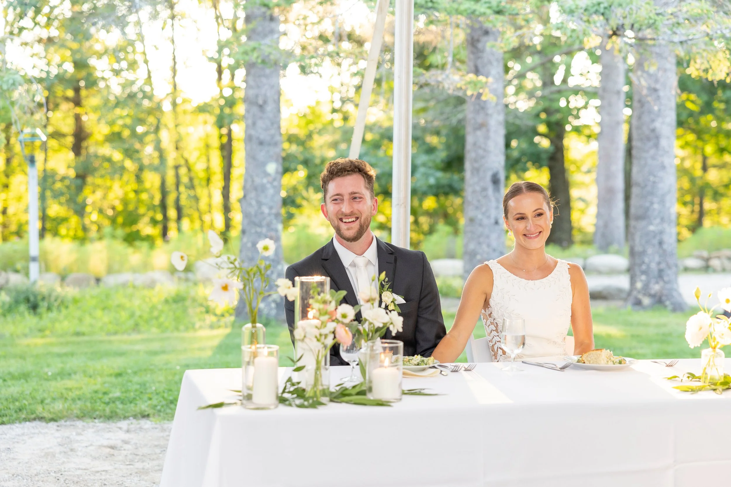 new hampshire wedding reception bride  groom reactions to toasts