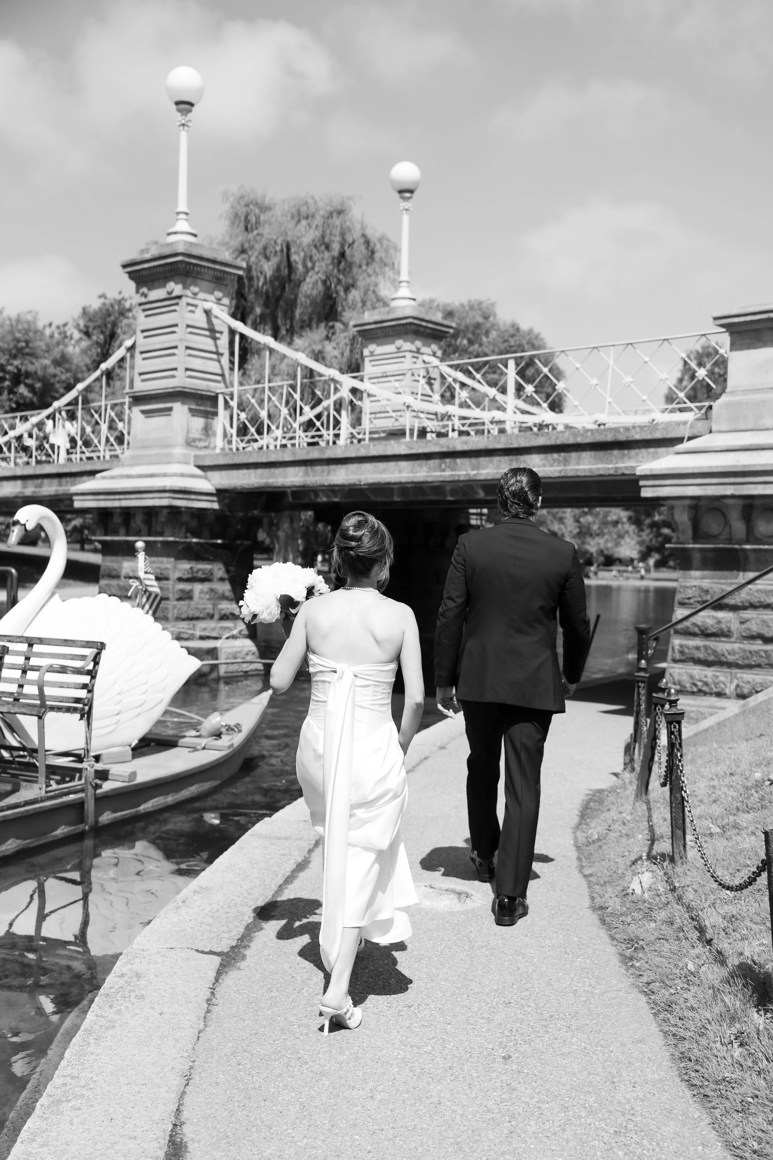 boston public library wedding bg walk in boston garden bw