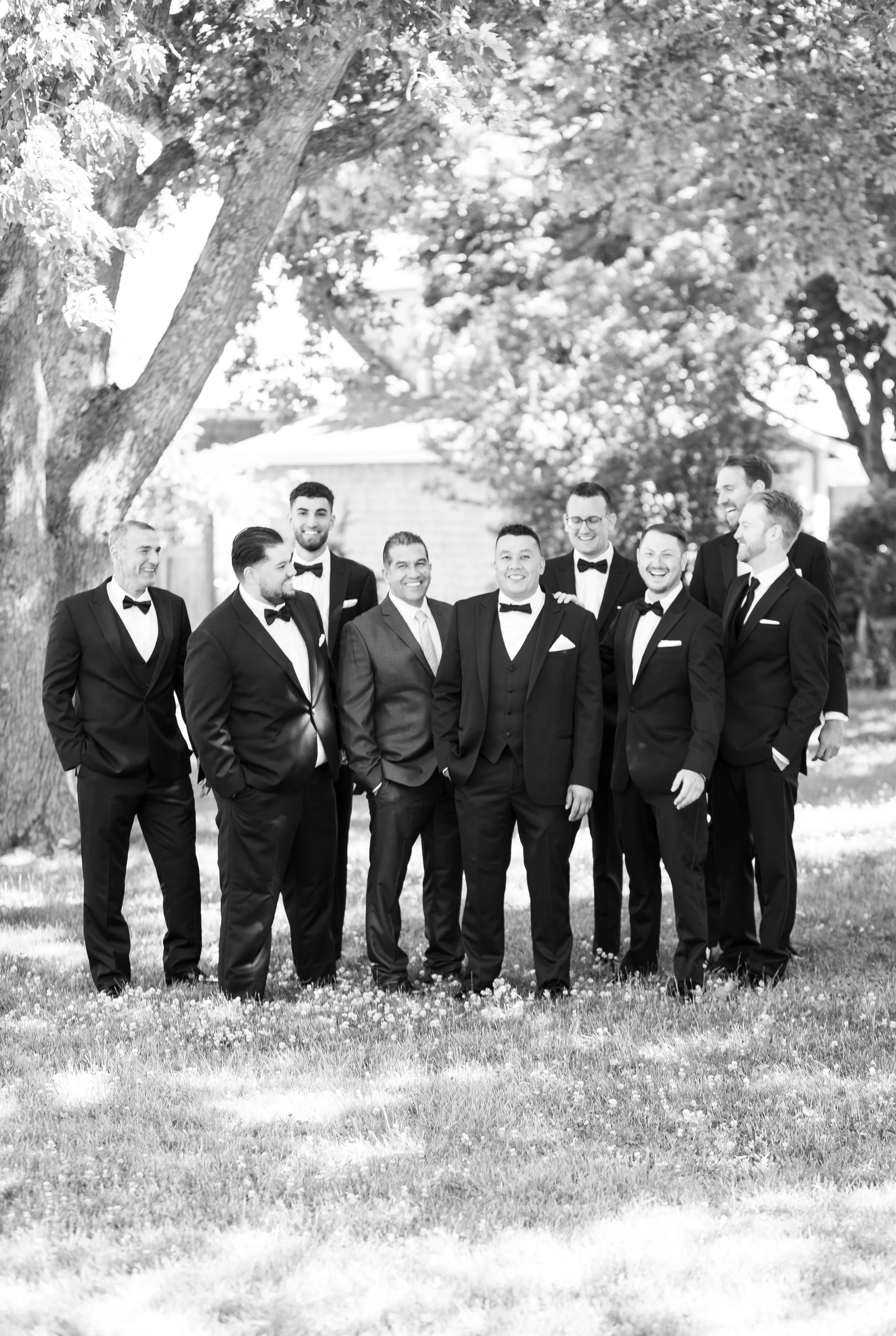 cape cod wedding wequassett wedding groomsmen portrait 