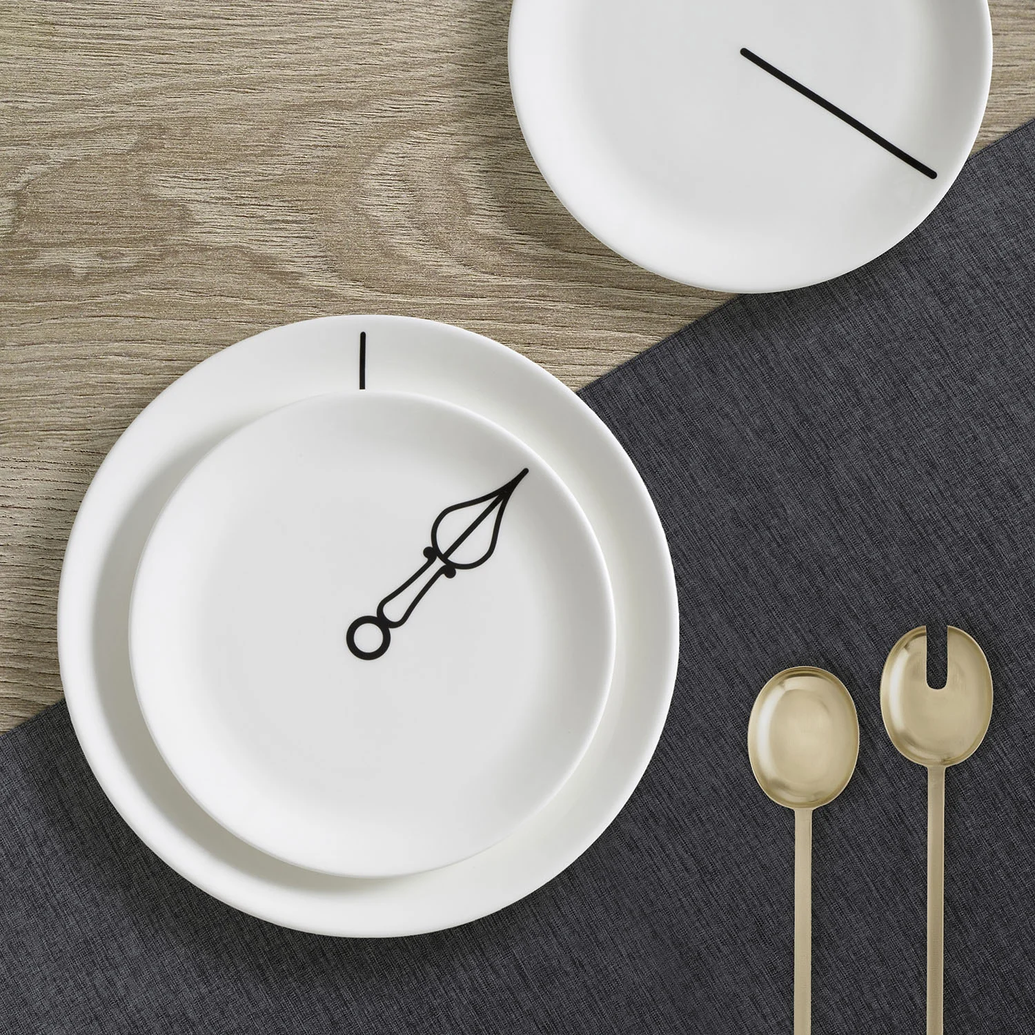 Dinner time plates, Set of plates creating a clock, Clock plates by Above and Beyond