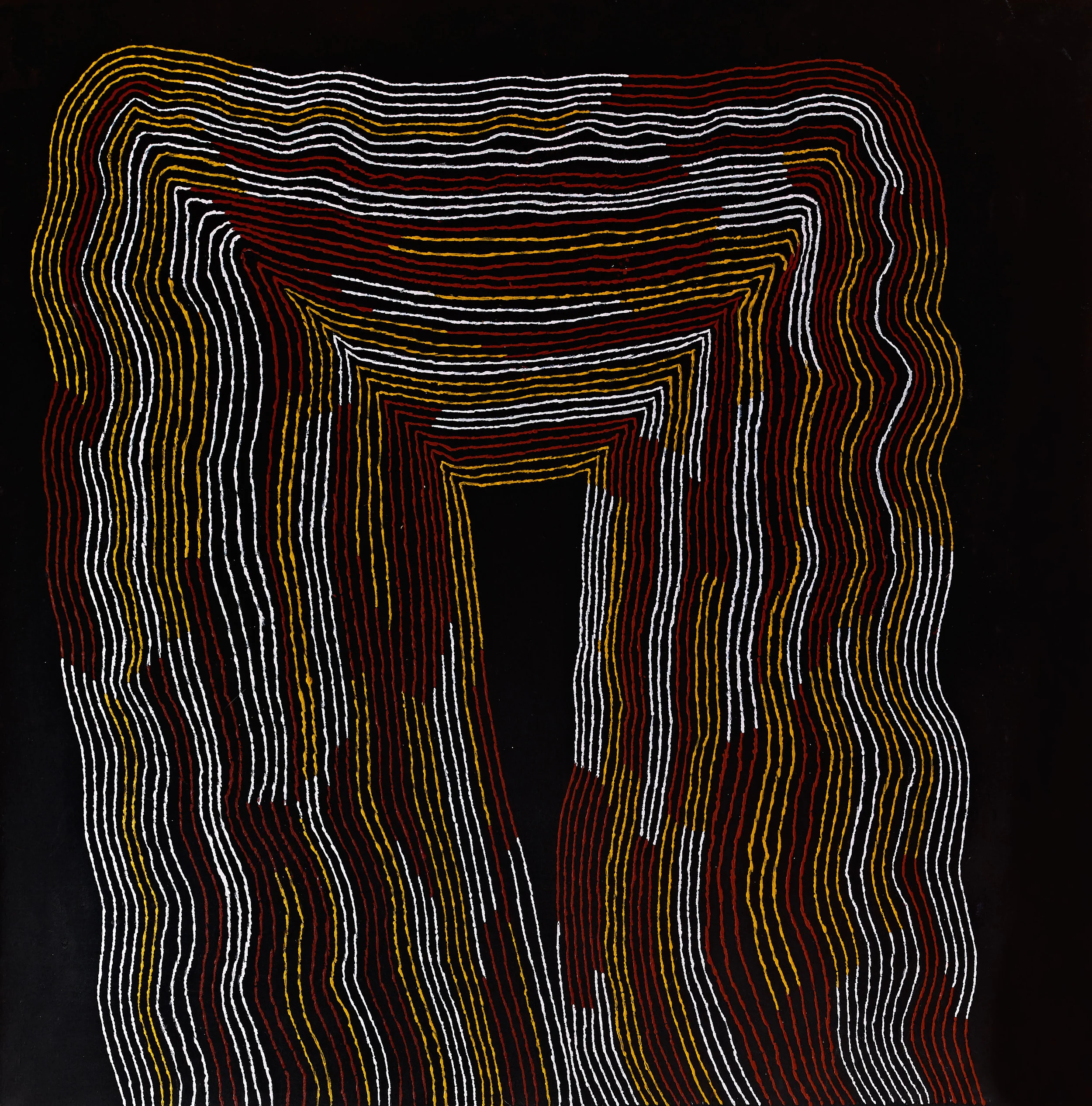 Above: Flora Nakamarra Brown, Mina Mina Dreaming 91cmx91cm Acrylic on linen