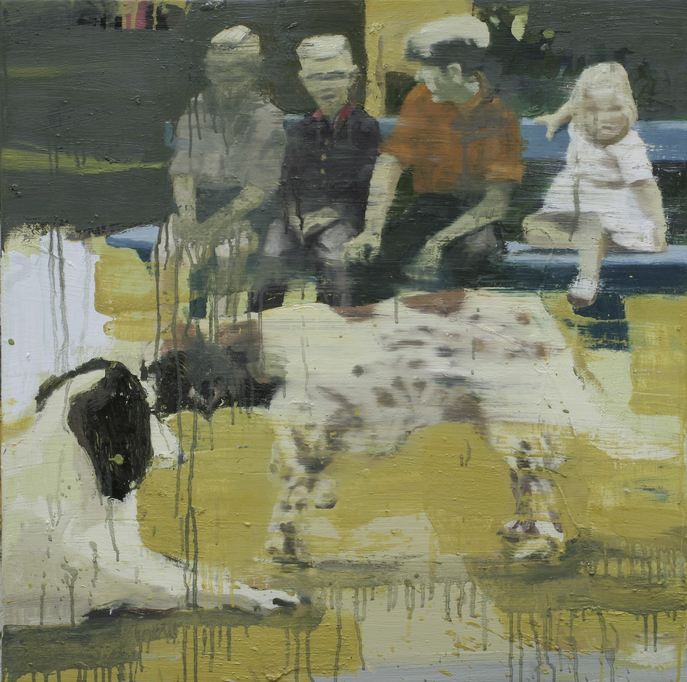 Publikum | 85x85 cm | Eggoljetempera på lerret | Privat eie