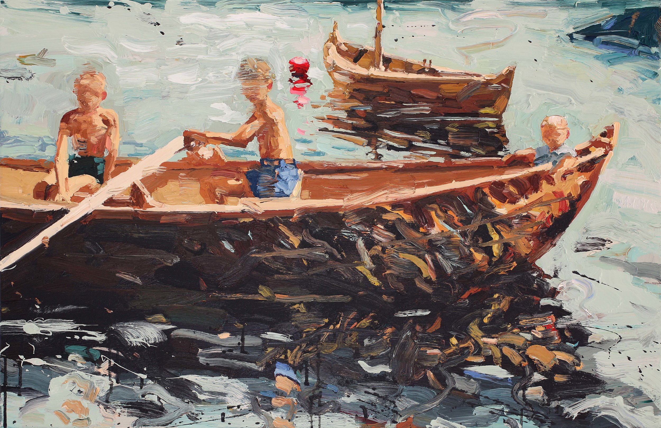 Barndoms sommer – 55x85 cm – Eggoljetempera på lerret – Privat eie