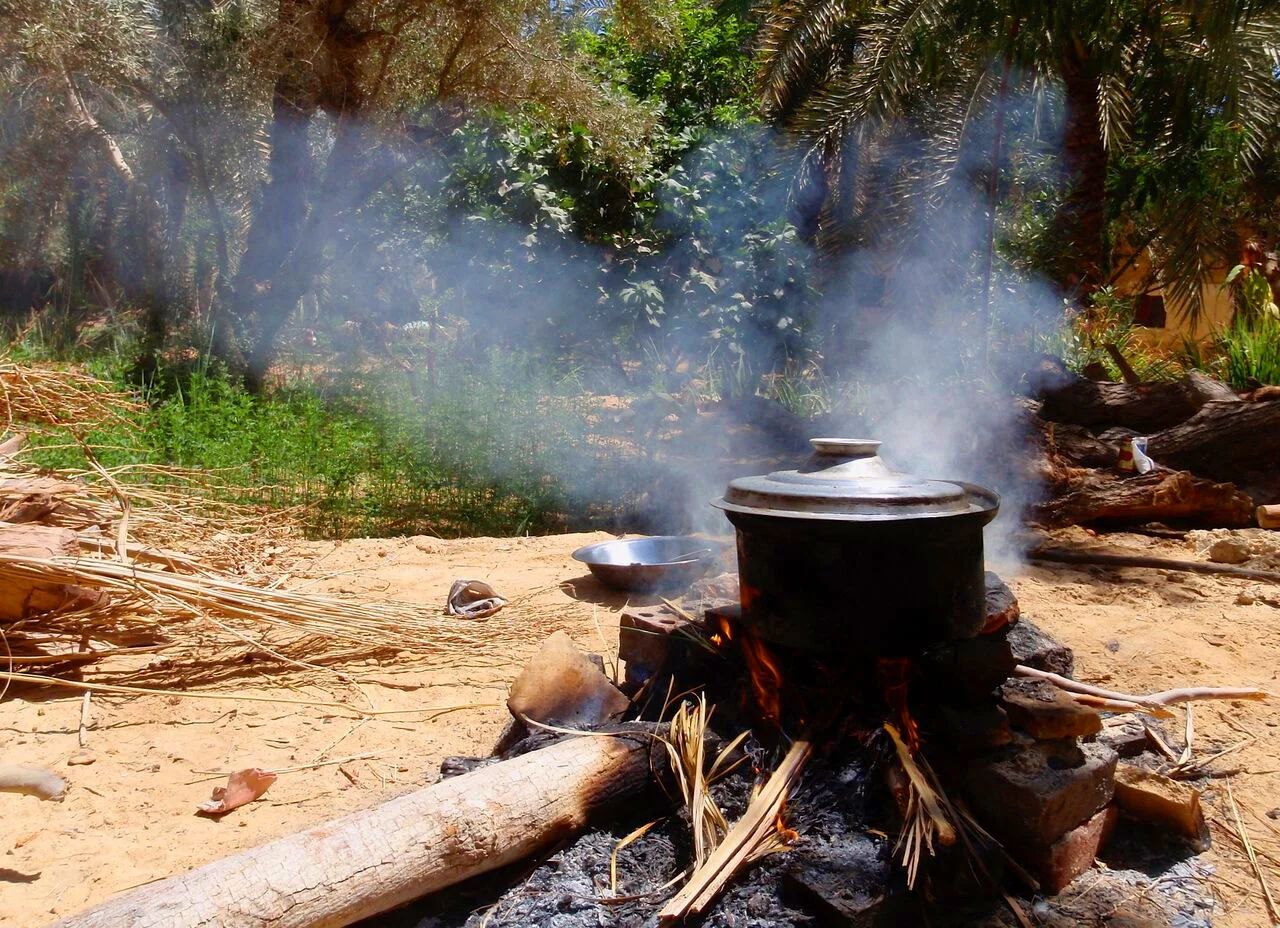 Cooking with olive wood
