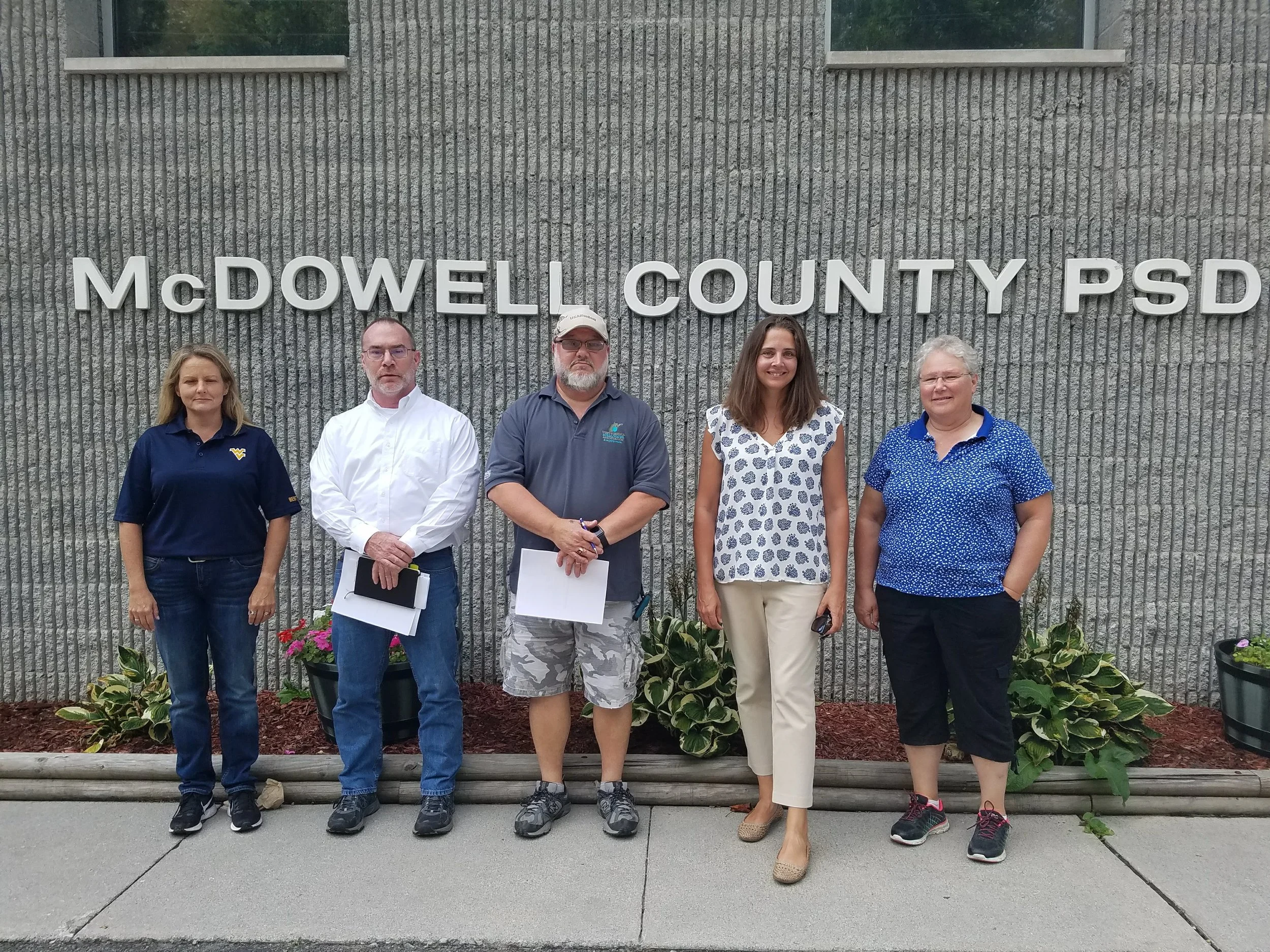 Caption: Members of the Alternative Wastewater Coalition visit public service district in southern WV.
