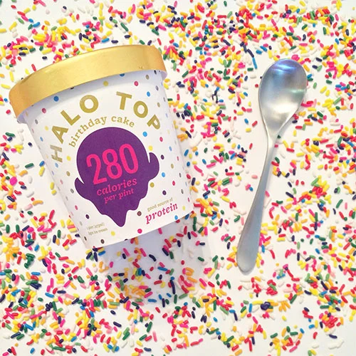 Halo Top Birthday Cake Ice Cream is 280 calories PER PINT!
