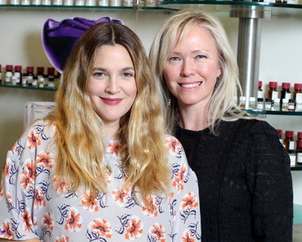Petra Moss-Tucker with FLOWER founder Drew Barrymore