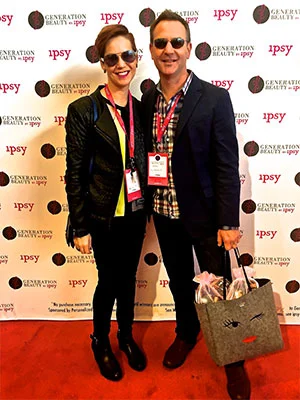 Amanda with her husband Christopher Still at an IPSY beauty community event.