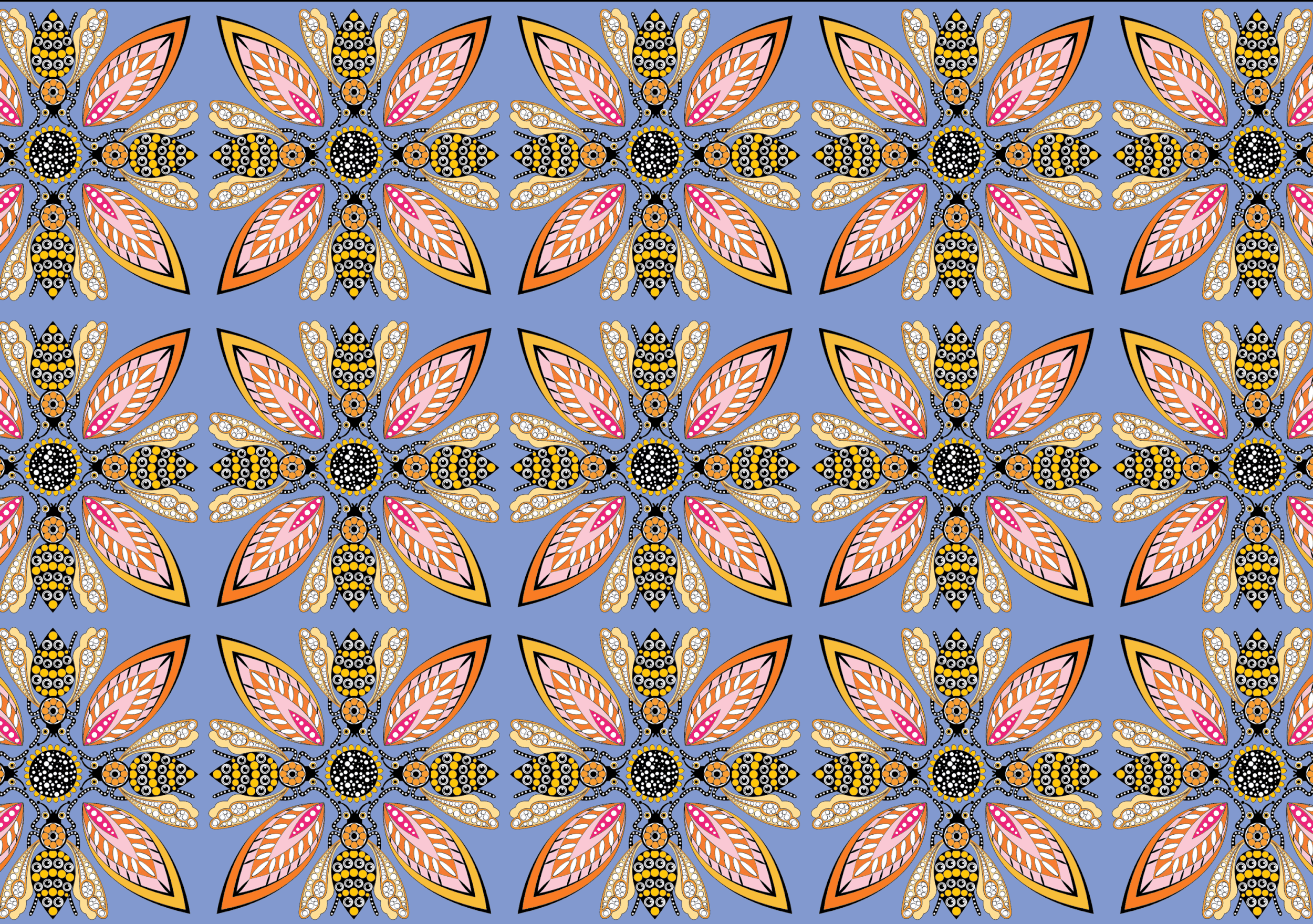 Sting Blue - Bee pattern