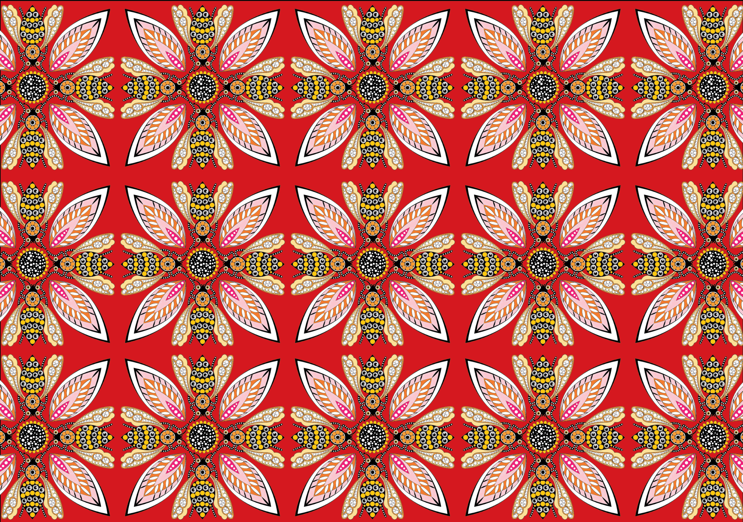 Sting Red - Bee pattern