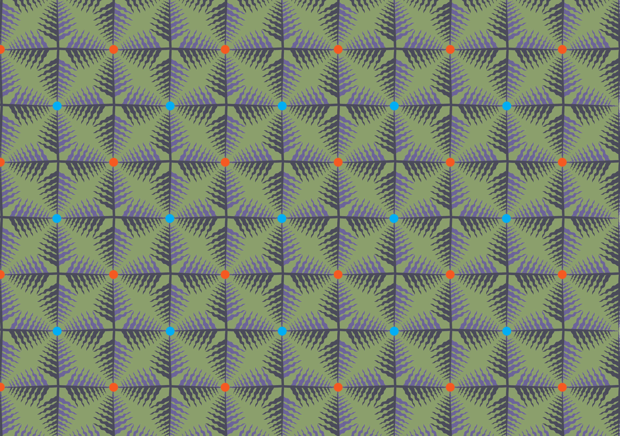 Diamonds Grey Green - Jungle geometric leaf pattern