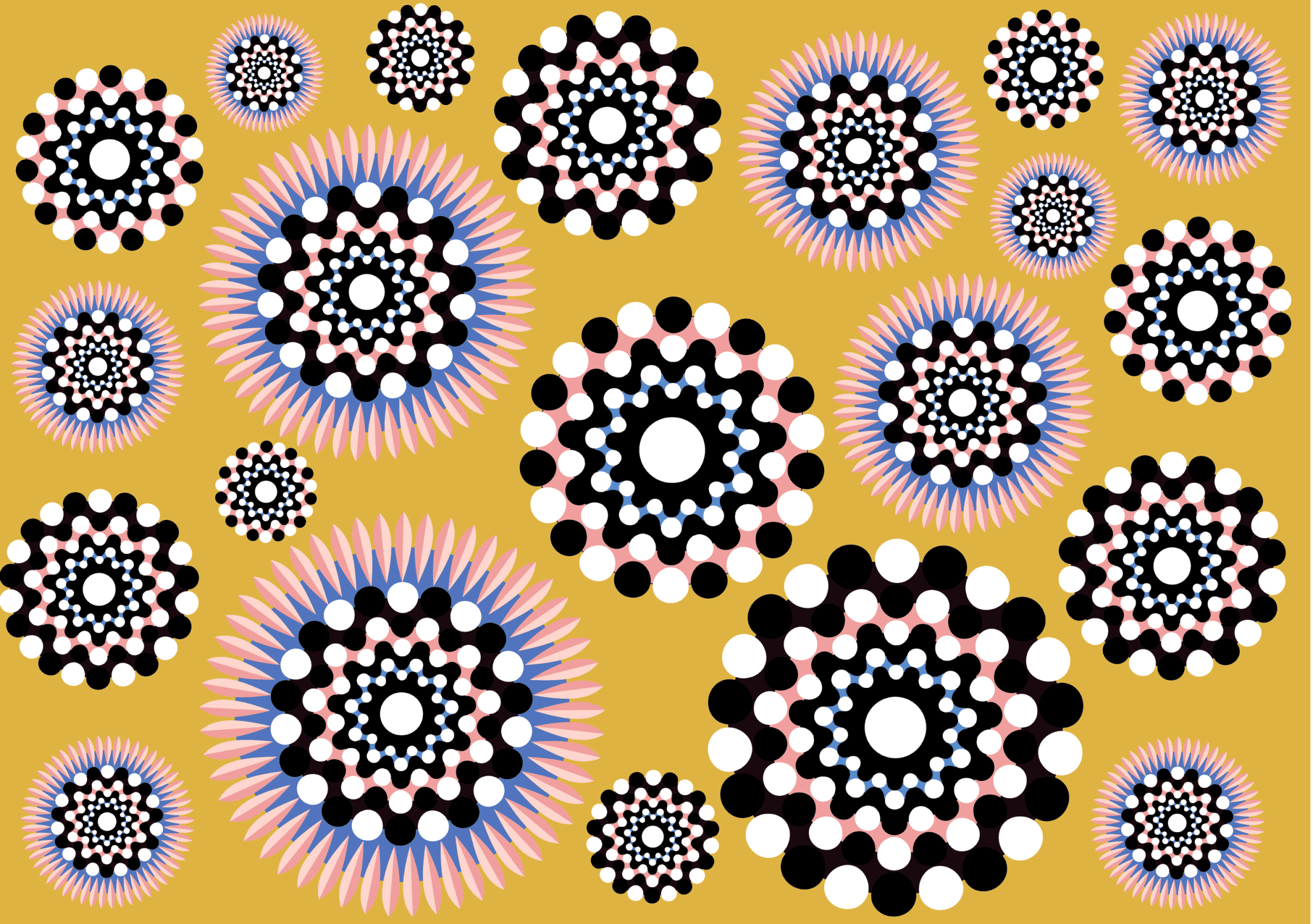 Family Sand - 'Pot Mum' Flower Pattern