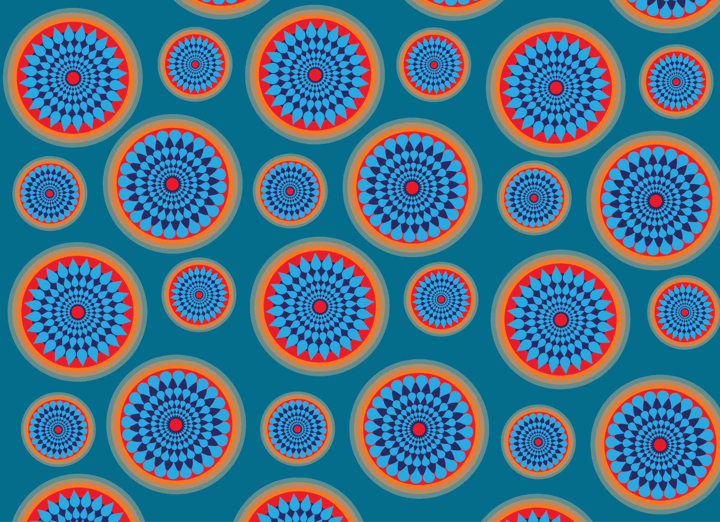 Moody aqua - Circular pattern