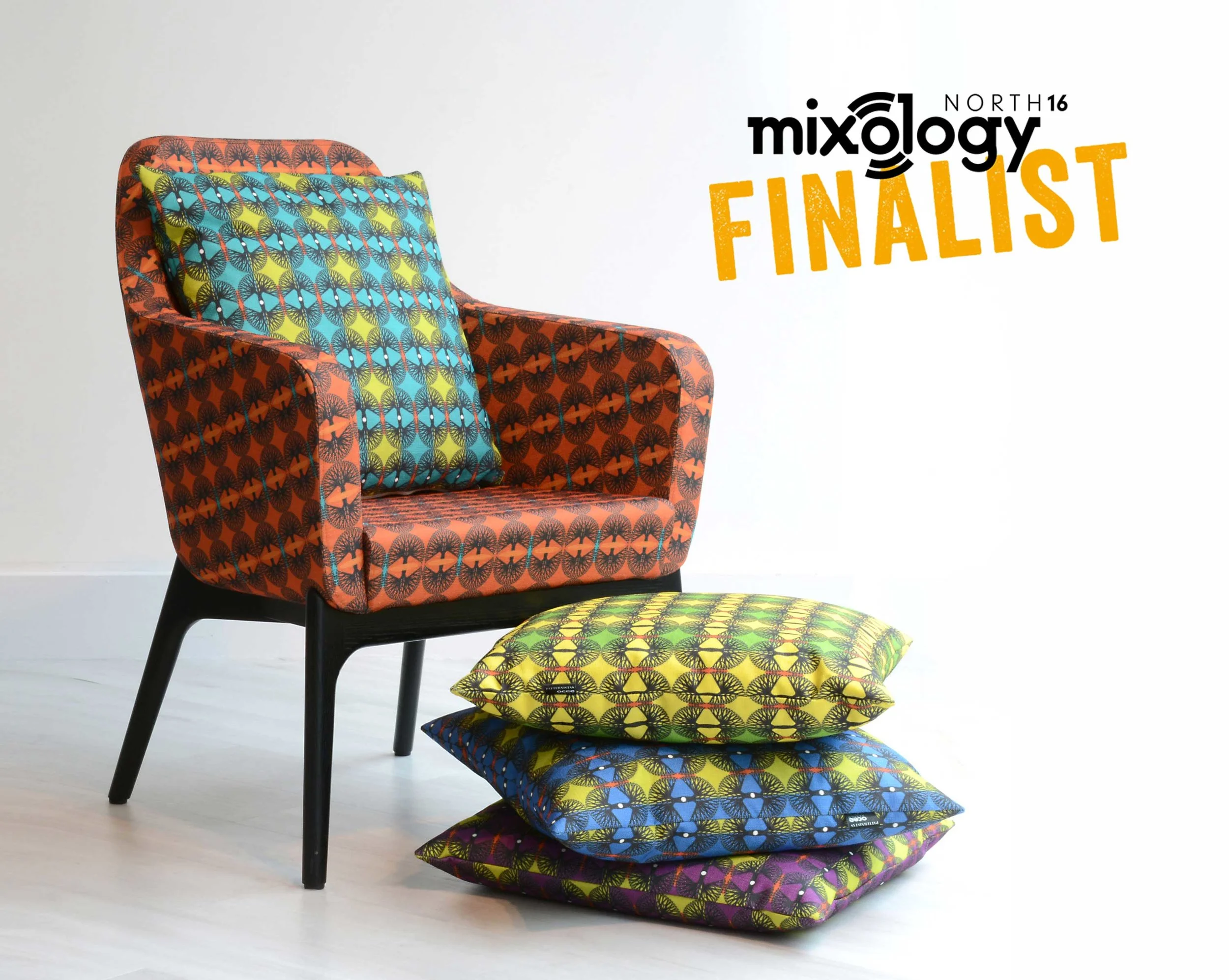 The Harc tub chair upholstered in Simon Strand 009 with cushions available to order