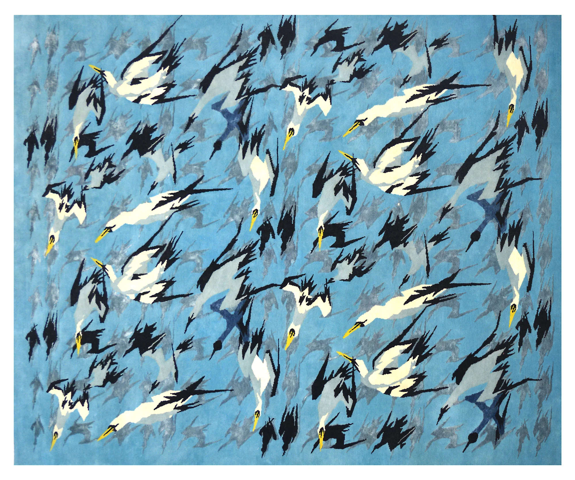 The overhead of the finished rug