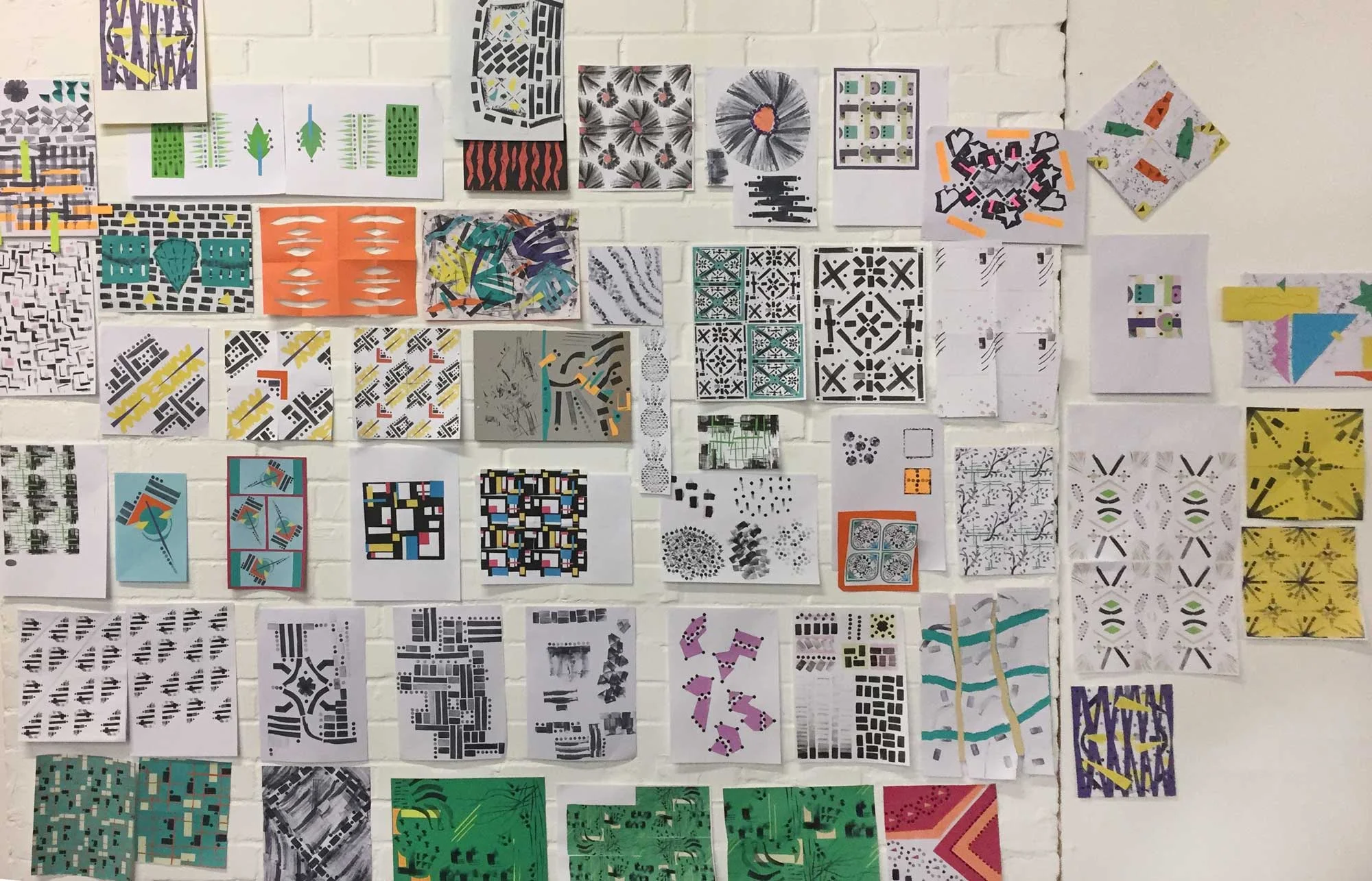 Some of the results of our BCFA pattern making workshop at the Truman Brewery in Brick Lane London