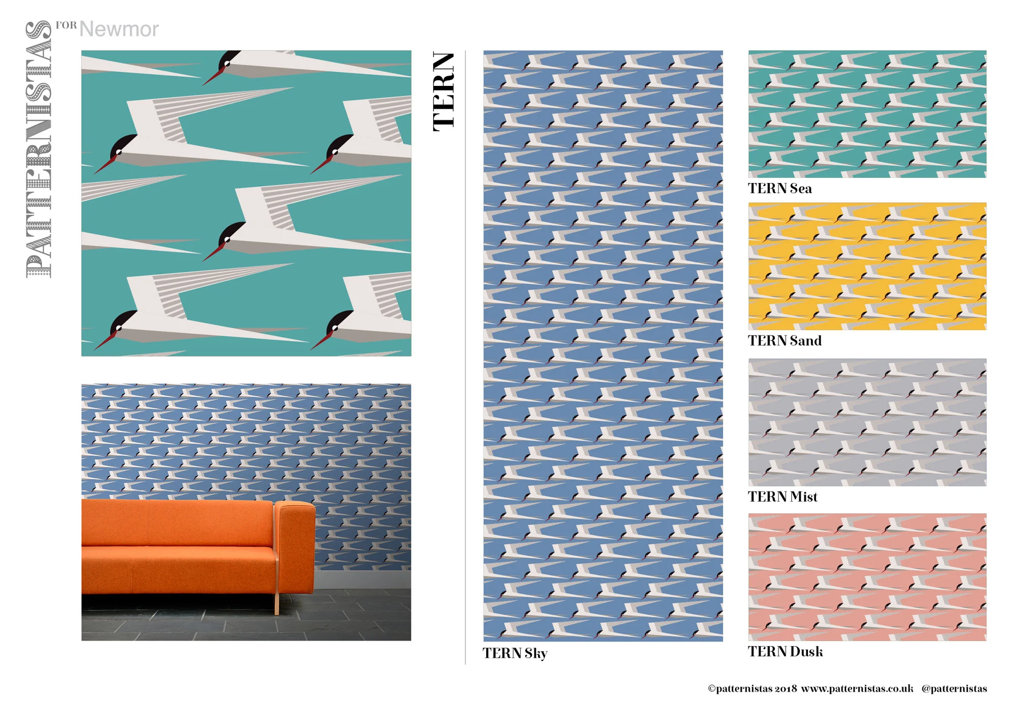 Tern is available in five colourways or we can offer a colour matching service