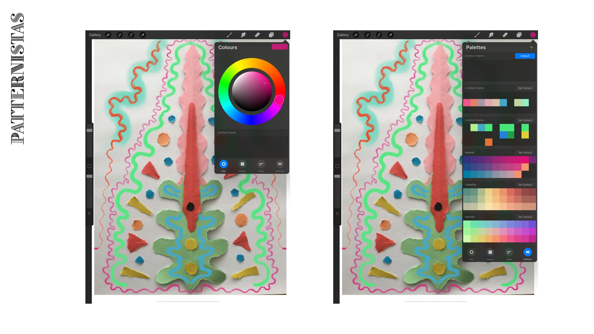 Our demonstration on the iPad in Procreate
