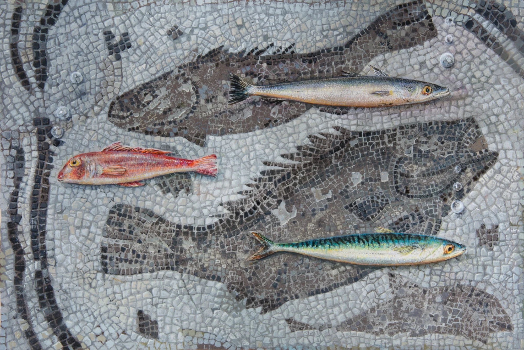 Three Fish Blowing Bubbles