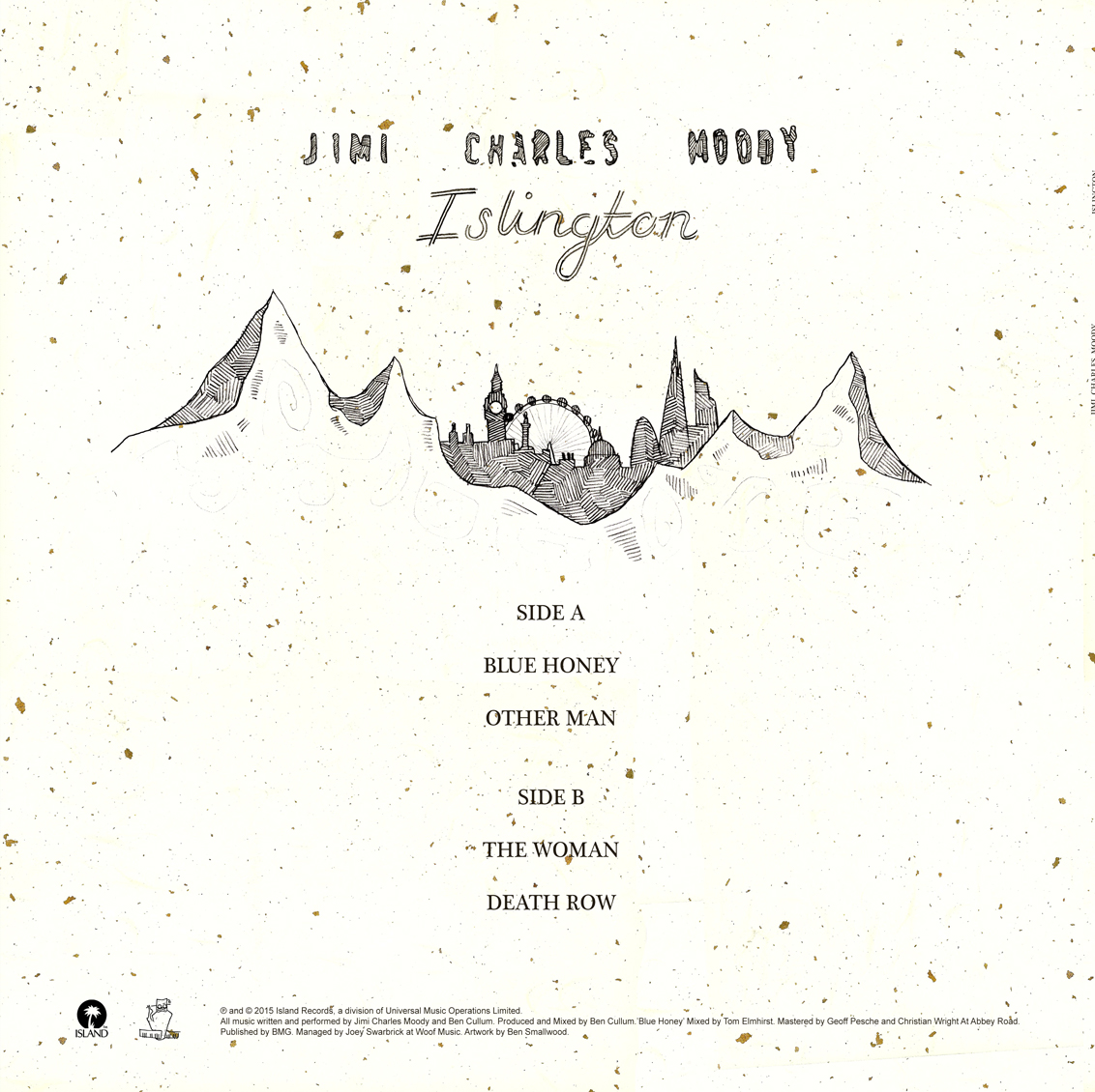 'Islington' EP Artwork (back). 2015.