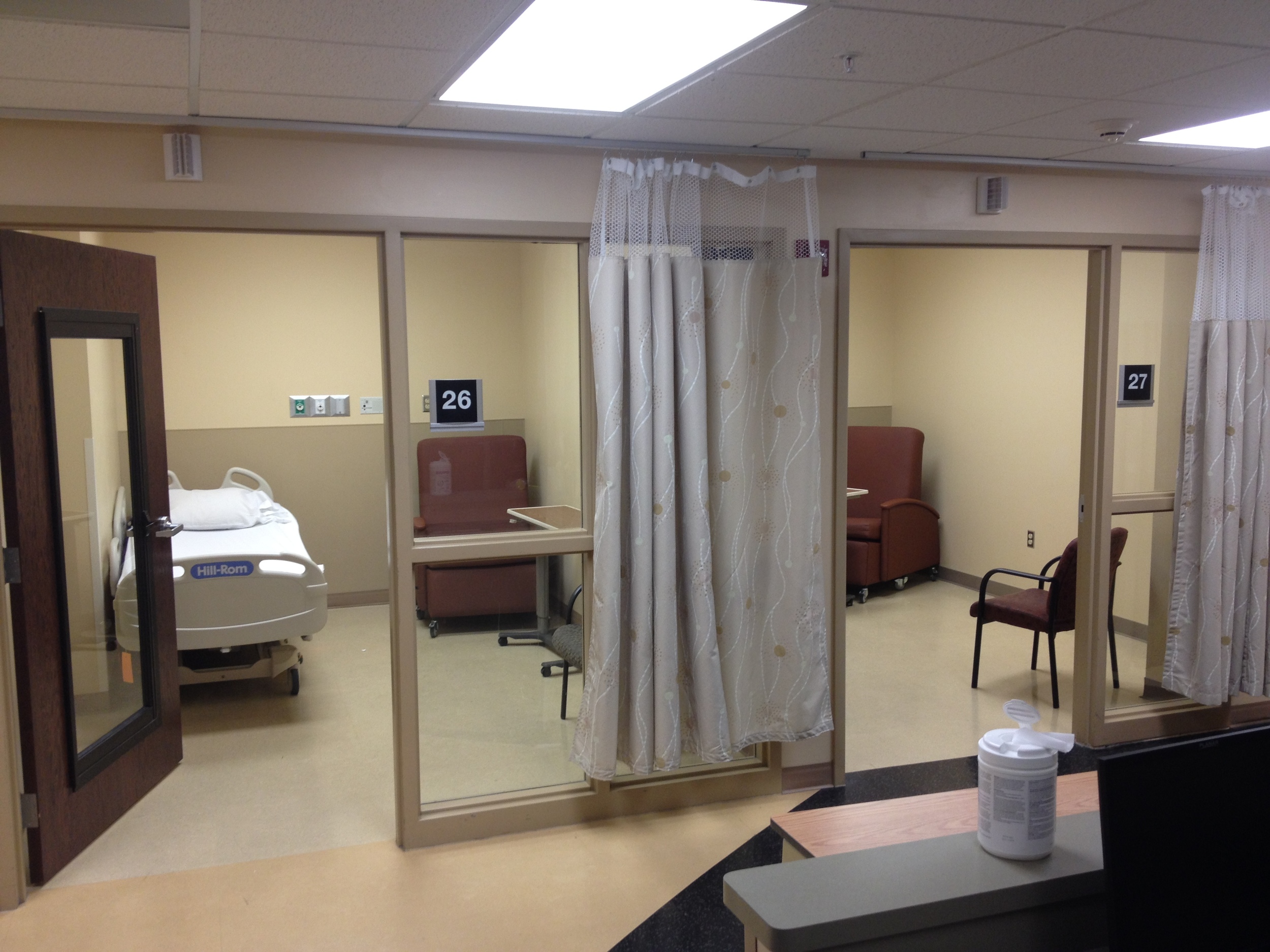ED psychiatric care beds, located separately from main ED