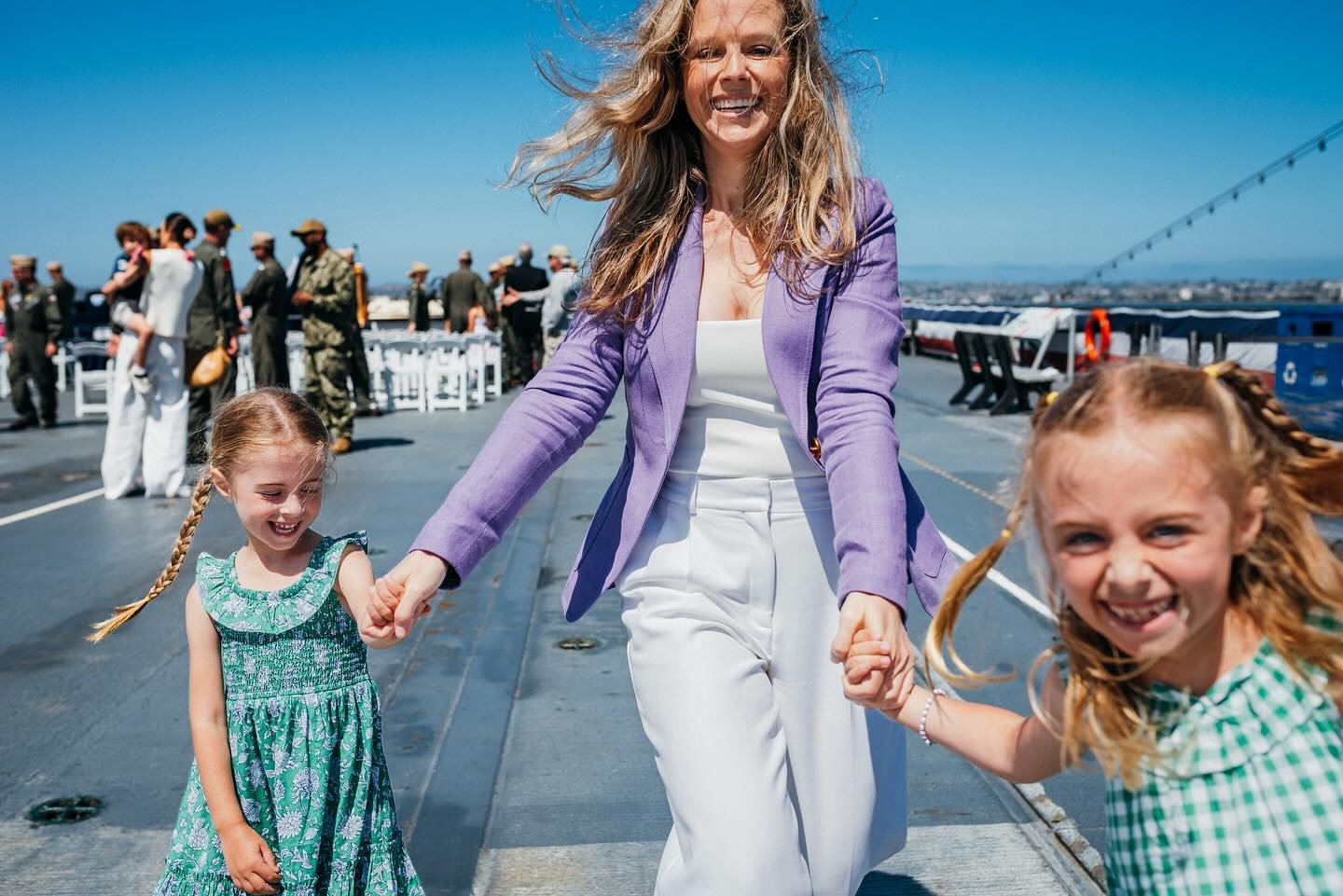 Just skipping across the deck of the USS Midway.