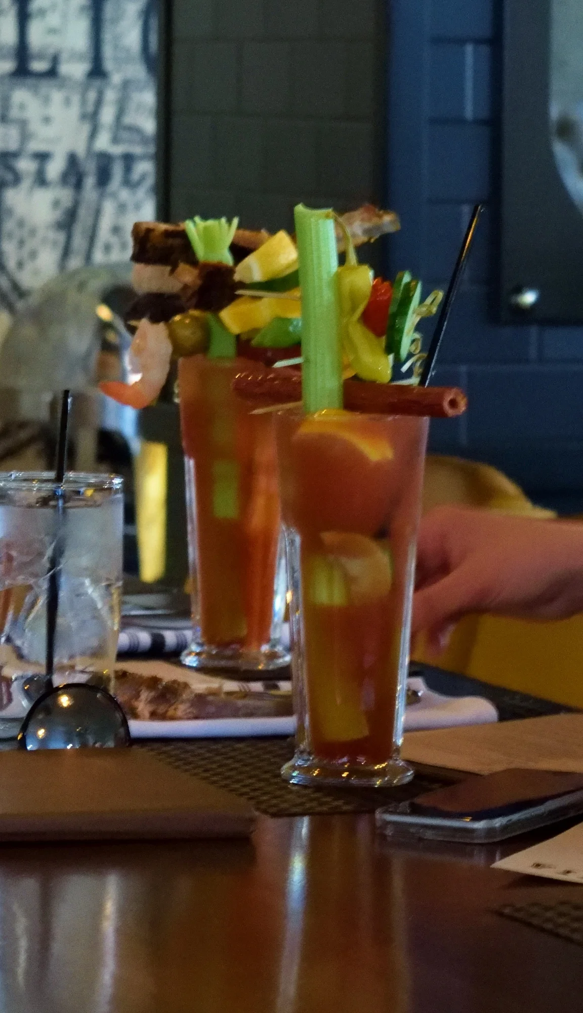 These weren't even the two most fully-loaded Bloody Mary's I saw all day in here.