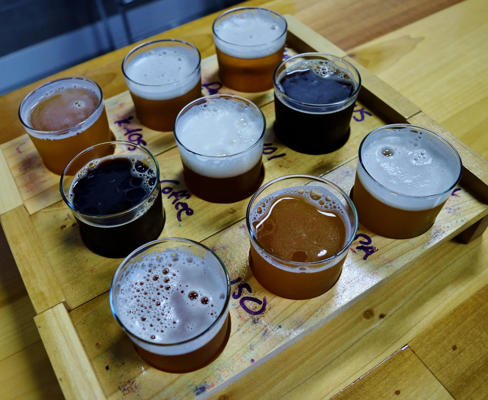 These flights are bigger pours than a traditional 4oz.