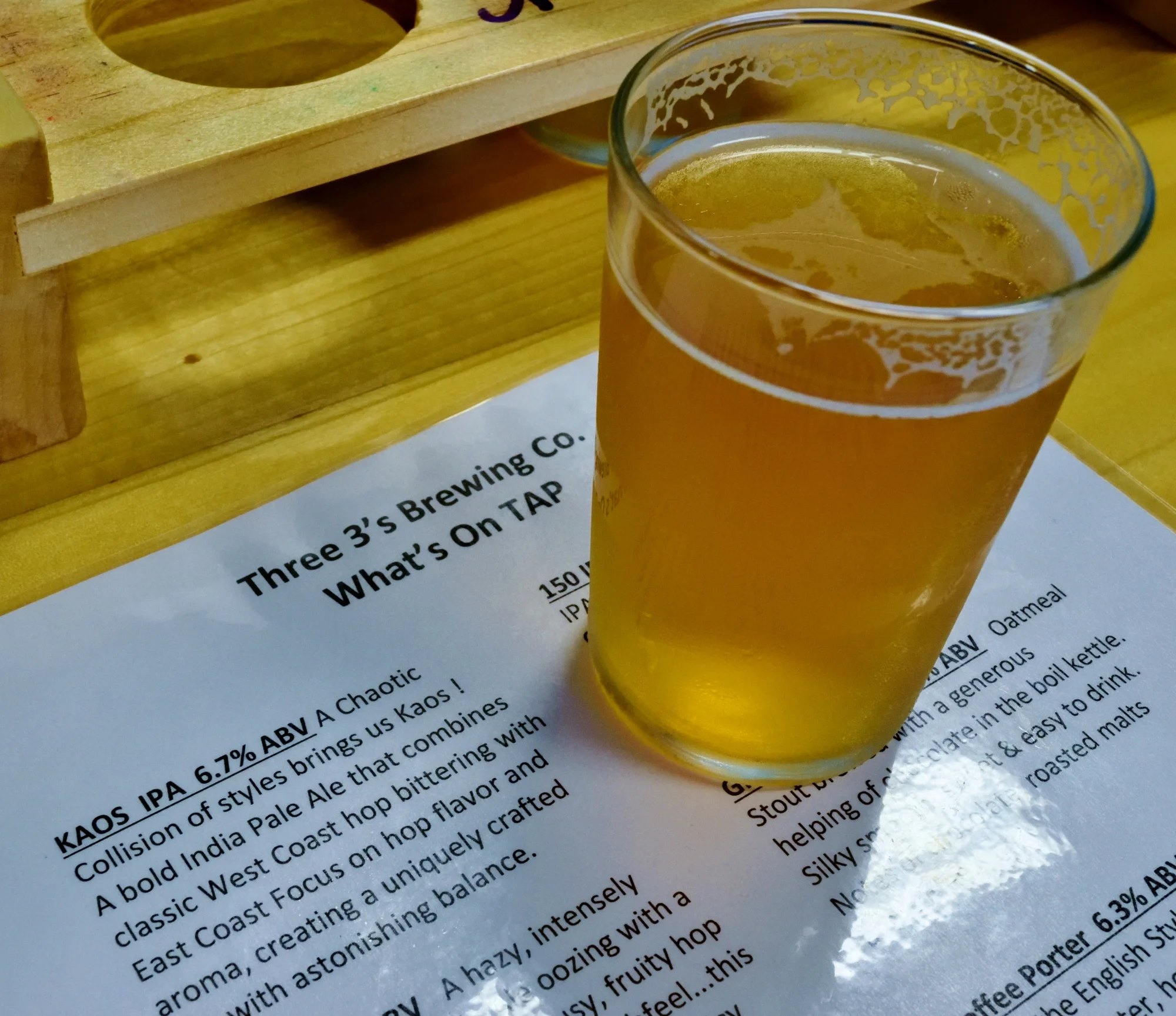 This is the real gem of the day - Kaos IPA. So good we took a growler home.