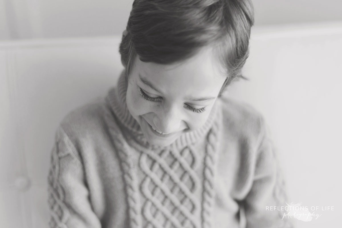 Little Boy Laughing Natural Light Studio