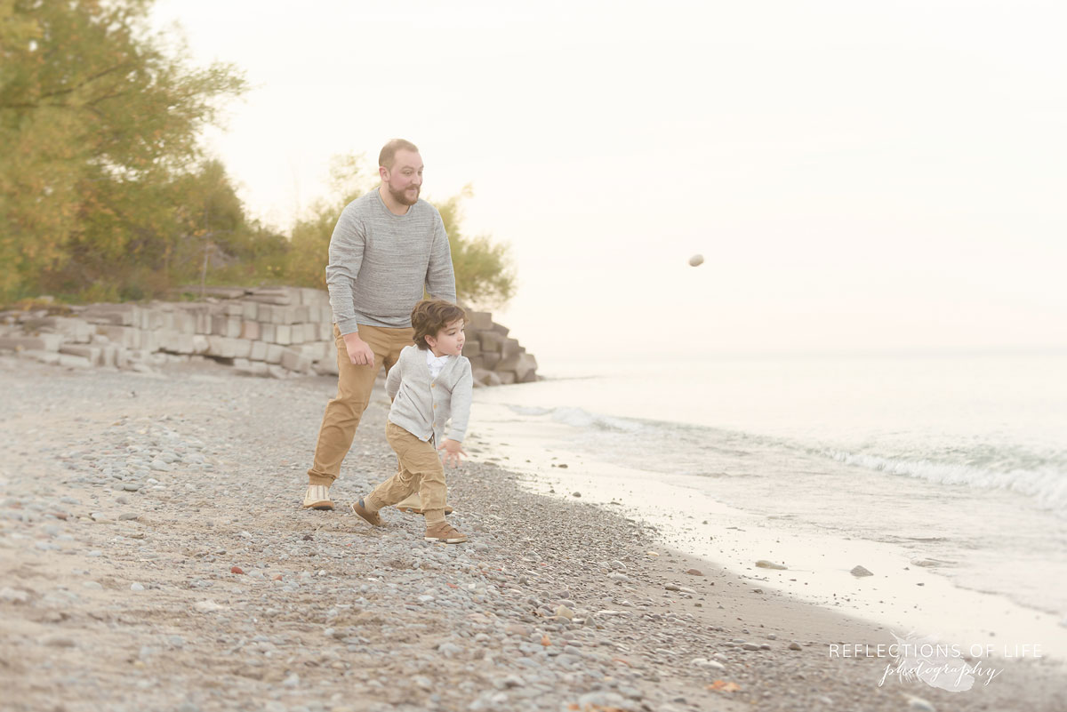 Daddy and daughter on the beach photography Burlington