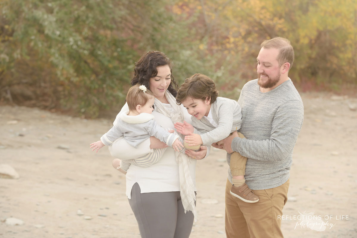Breezy beach photography of families in Burlington Ontario Canada