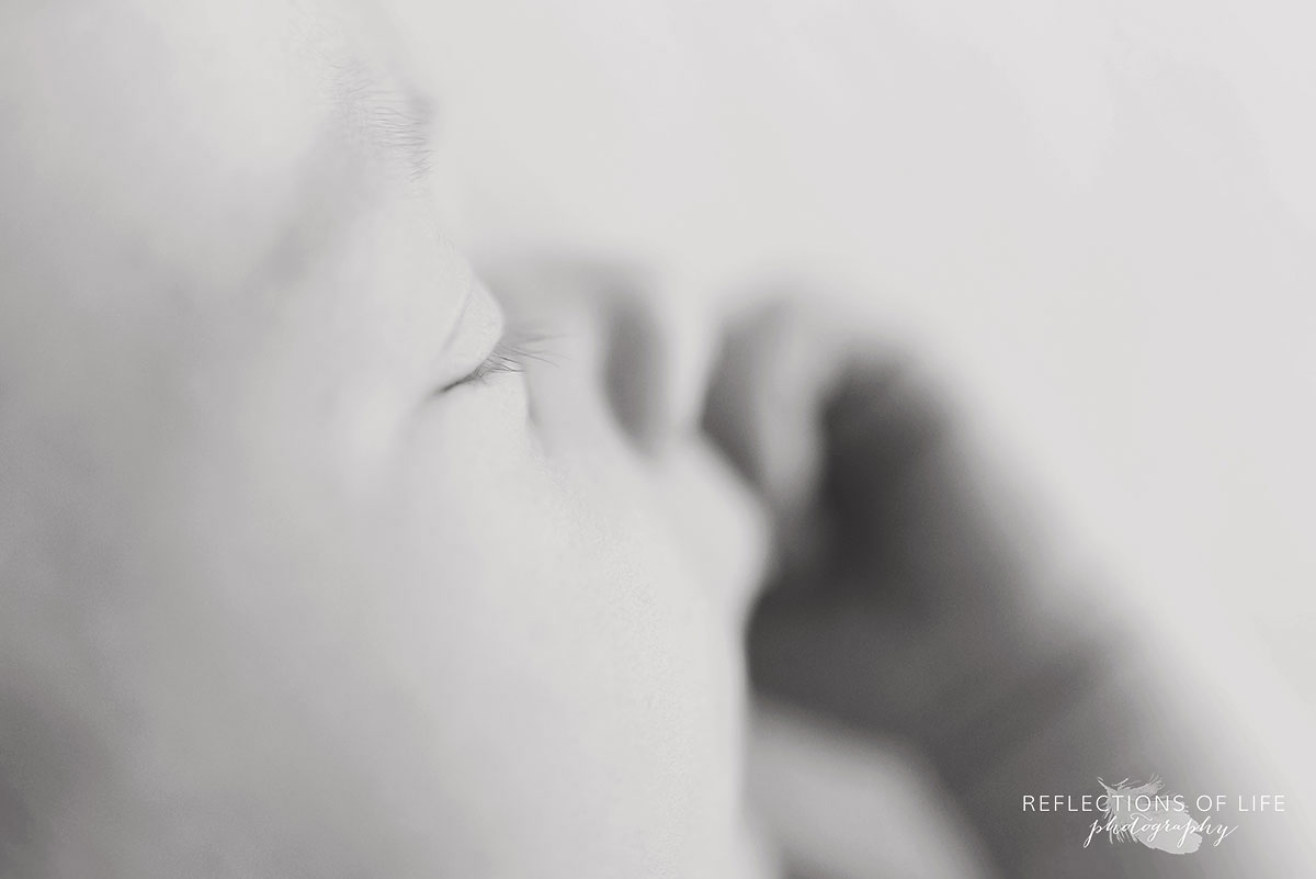 Little baby eyelashes Casual newborn baby portraits